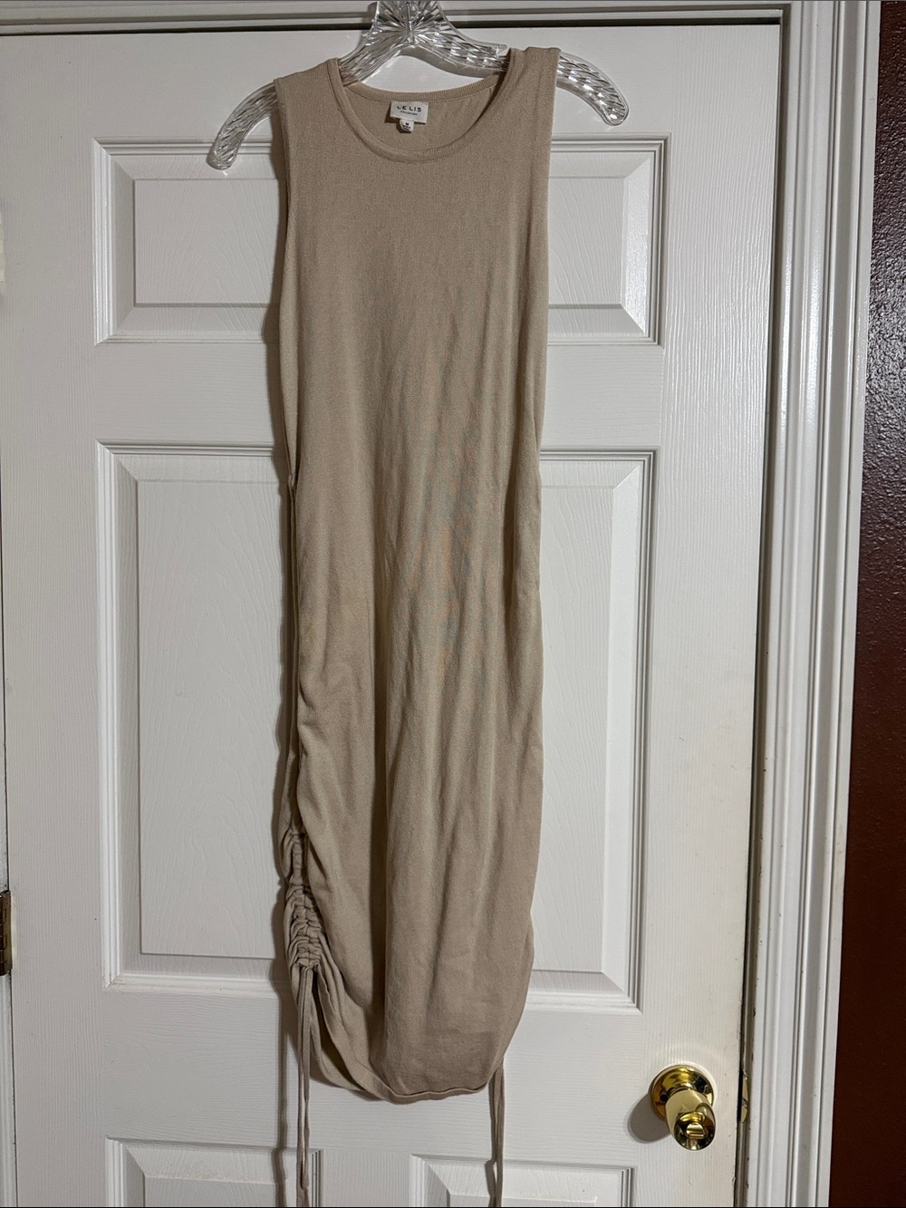 Le Lis Neutral Drawstring Midi Tank Dress